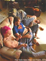 From left: Chase (Patrick Pilarski), Staples (Shane Turgeon), and Speed (Joel Bazin) in their apartment.